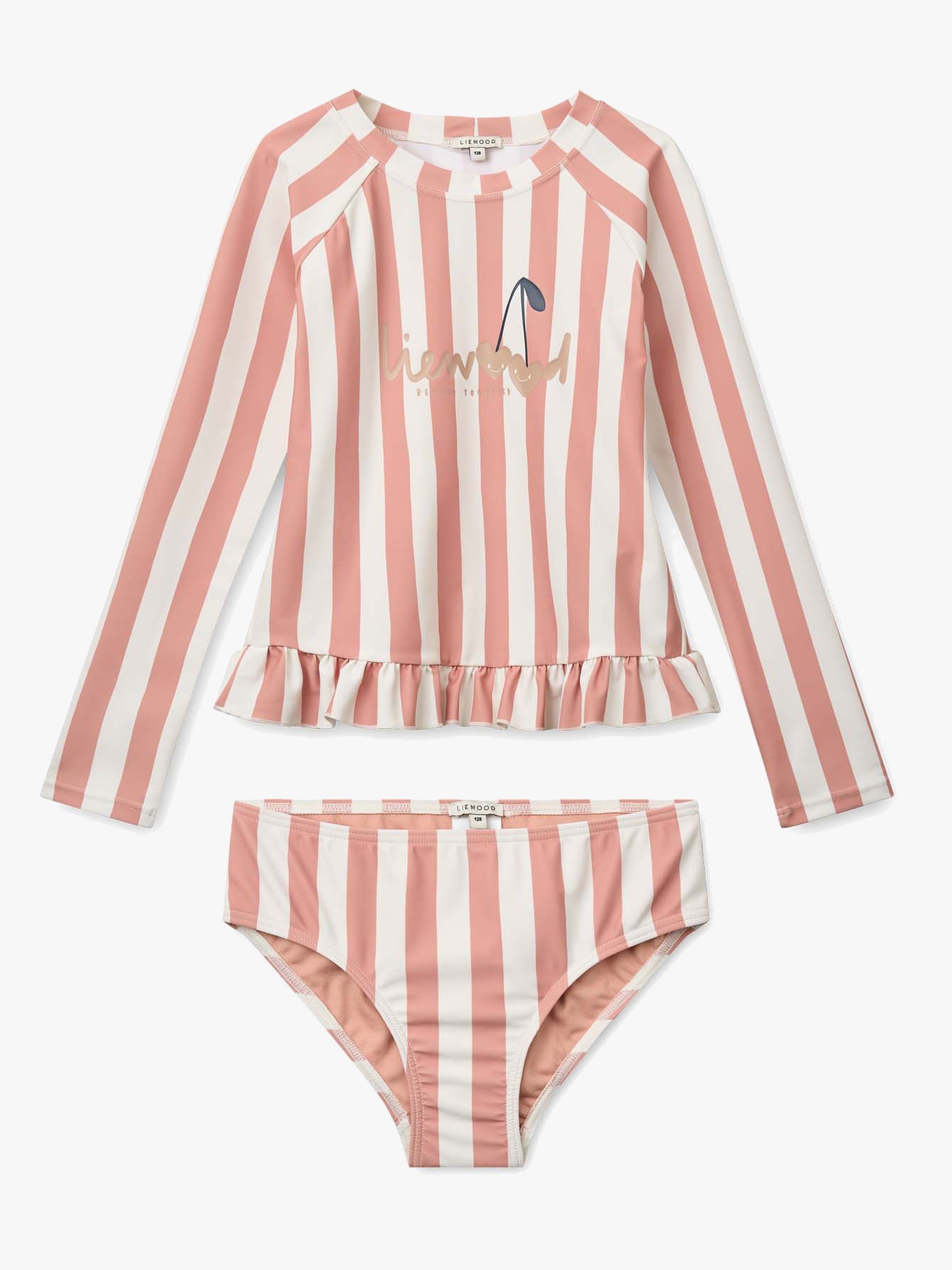 LIEWOOD Dagny Badeset, Coral Blush/Creme de la Creme Stripe, 128