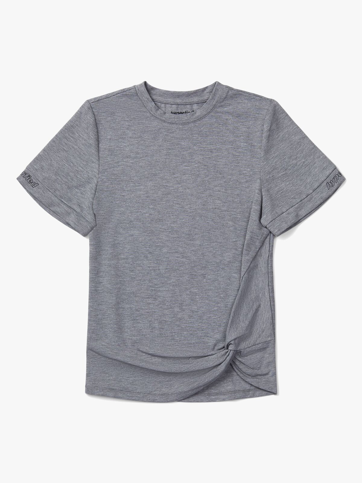 Hyperfied Jersey Knot Logo Top, Grey Melange