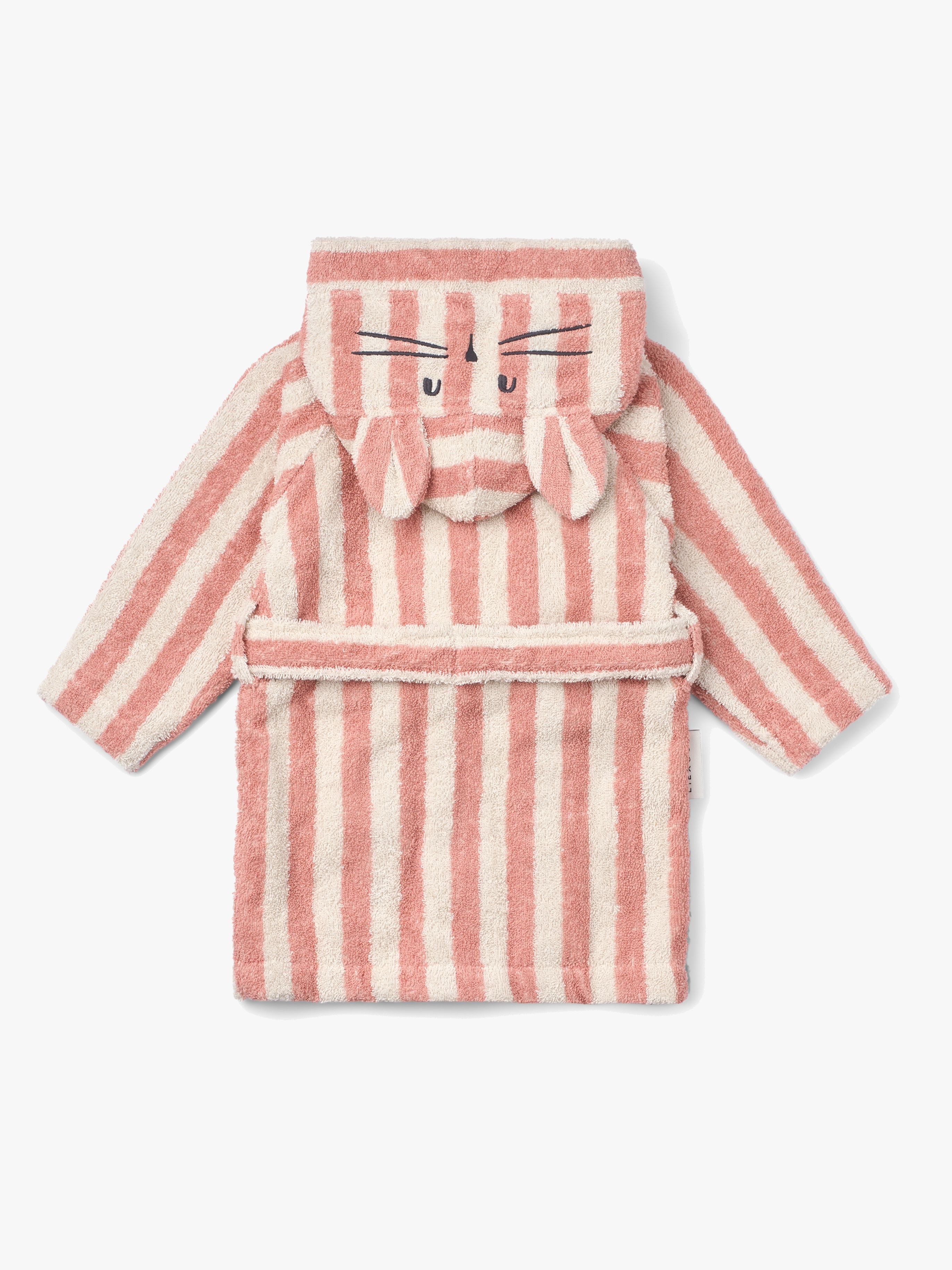 LIEWOOD Lily Bademantel, Coral Blush/Creme de la Creme Stripe, 3-4 Jahre