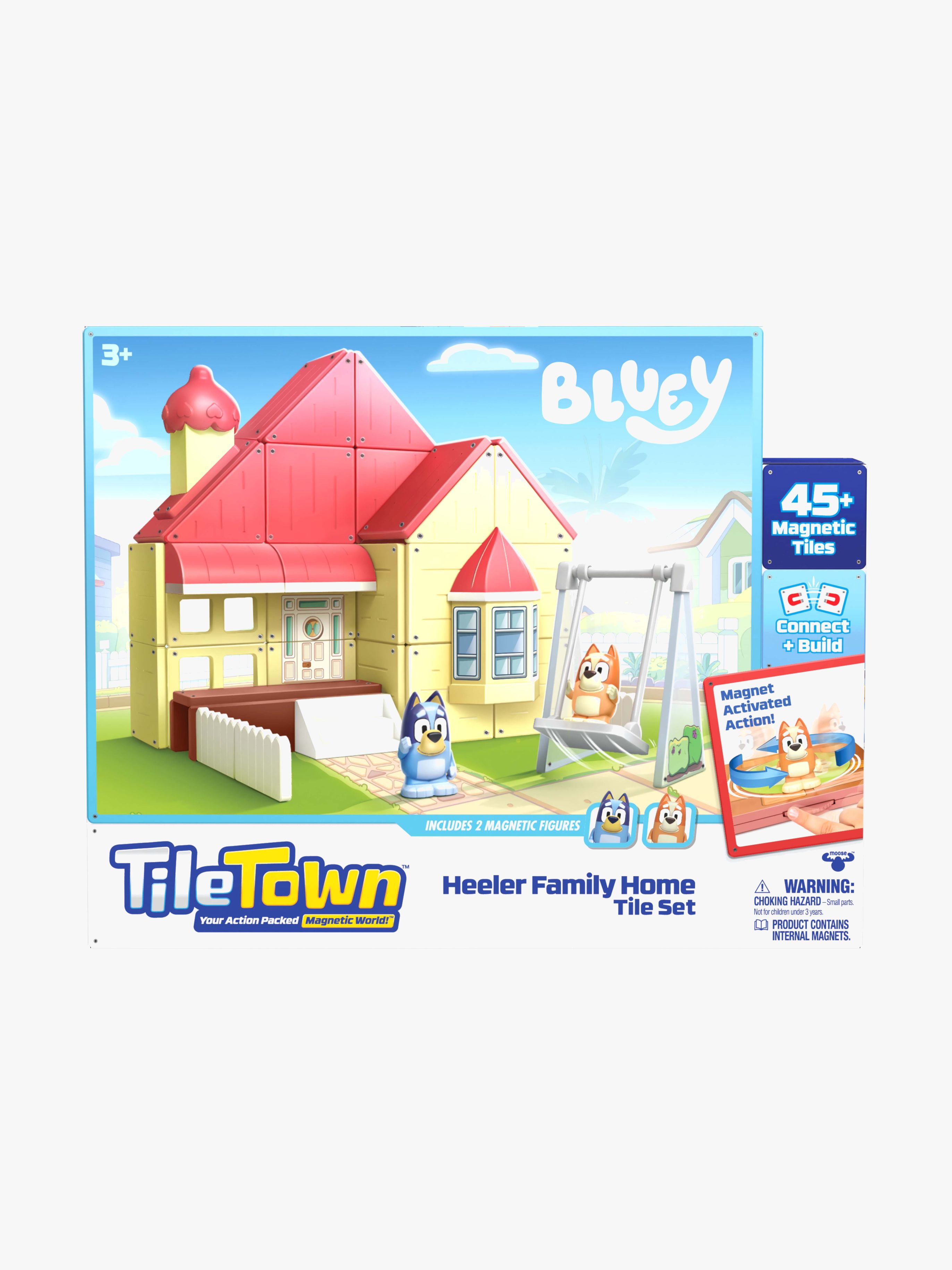 Bluey Tile Town Bluey Heeler House Magnet-Set 46 Teile