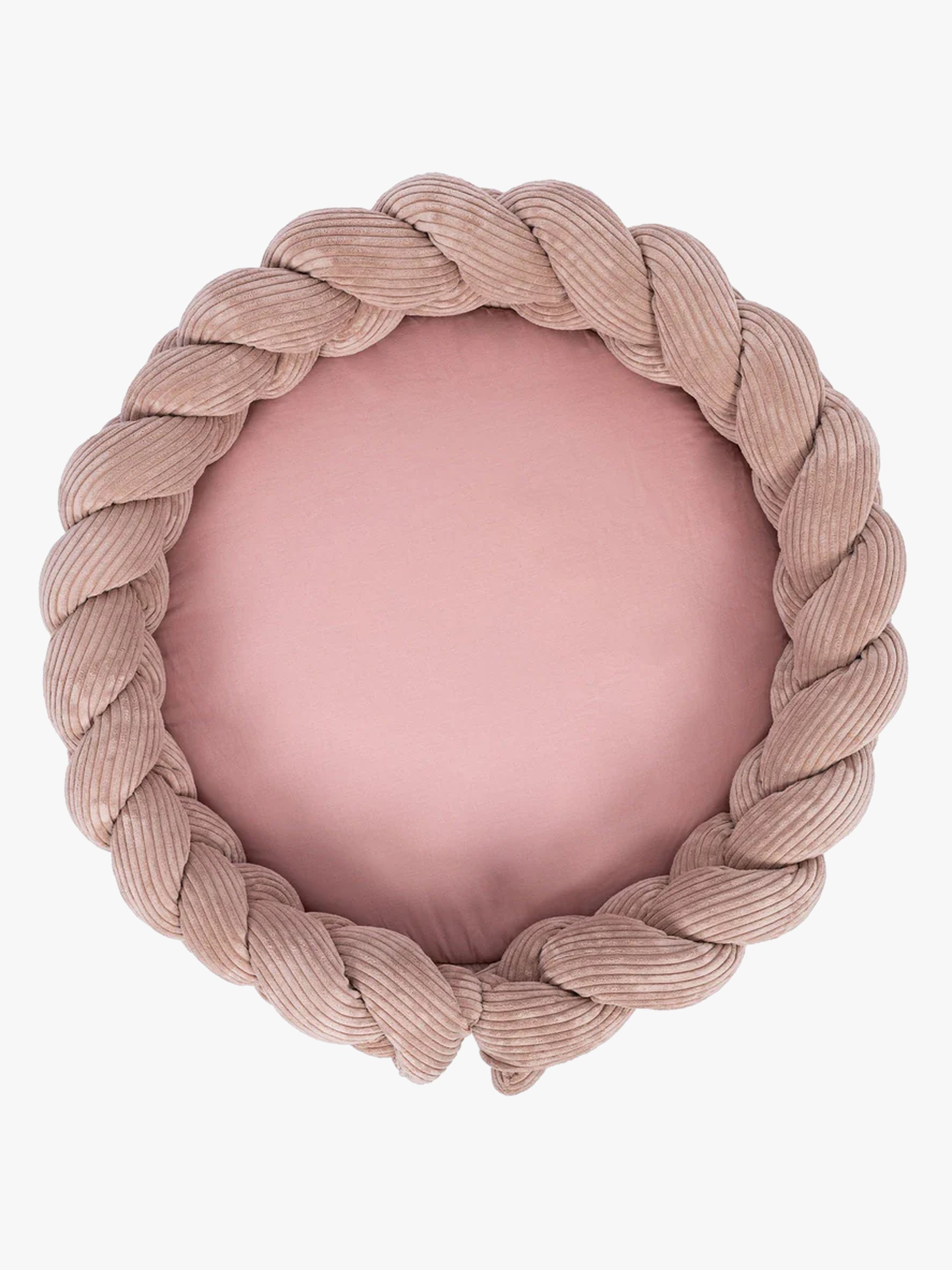 MeowBaby Aesthetic Babynest mit geflochtenem Schutz &  Spielteppich, Powder Pink