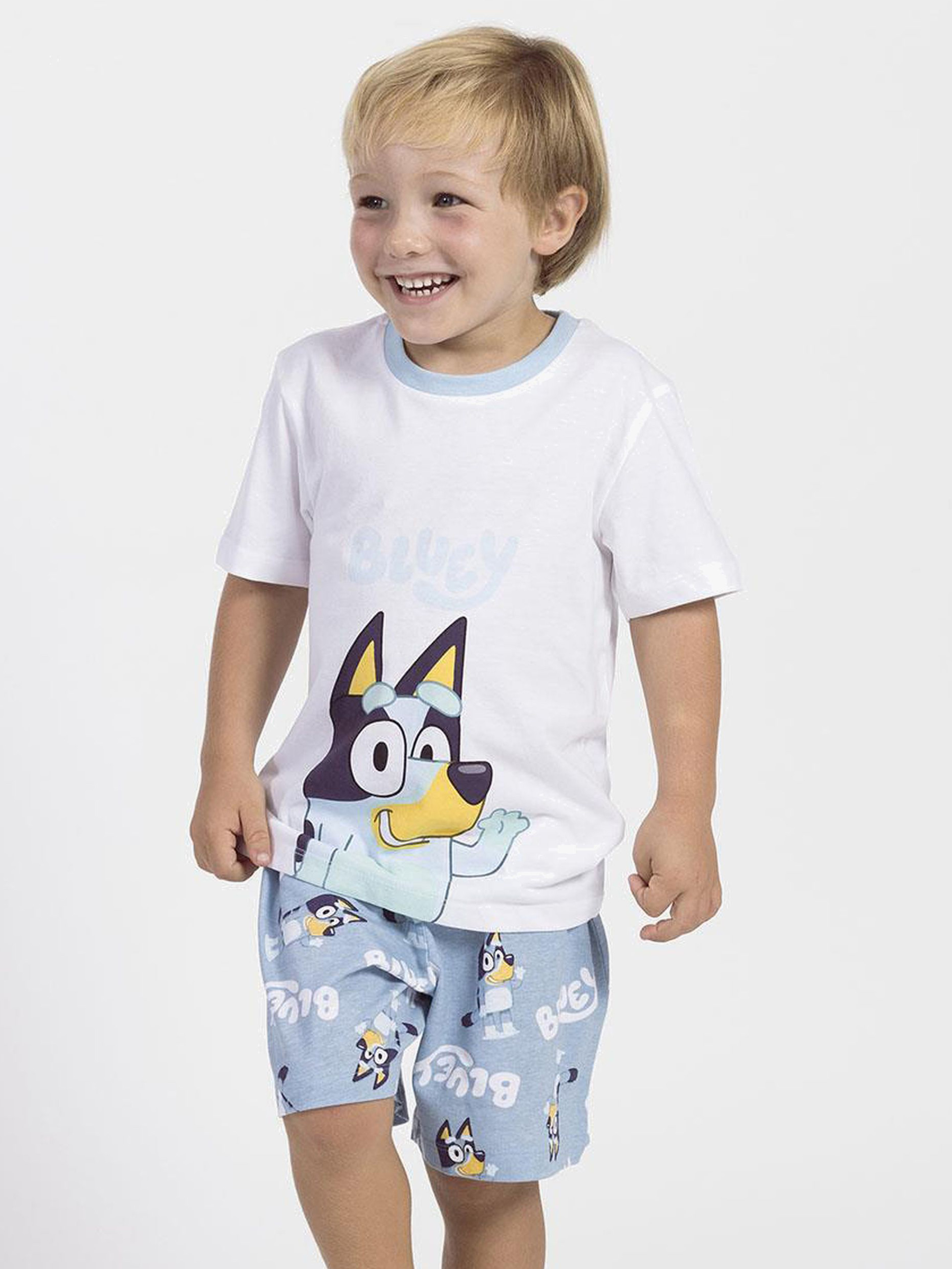Pyjama, Weiß / Blau, 110-116