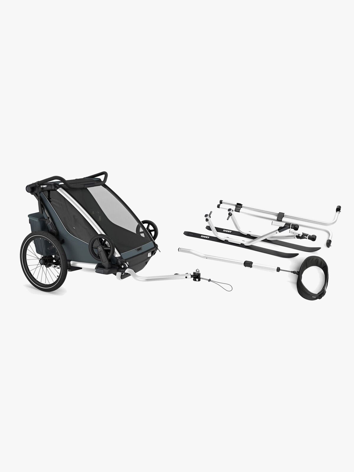 Thule Chariot Cross 2 Fahrradanhänger inkl. Skiset, Dark Slate G3