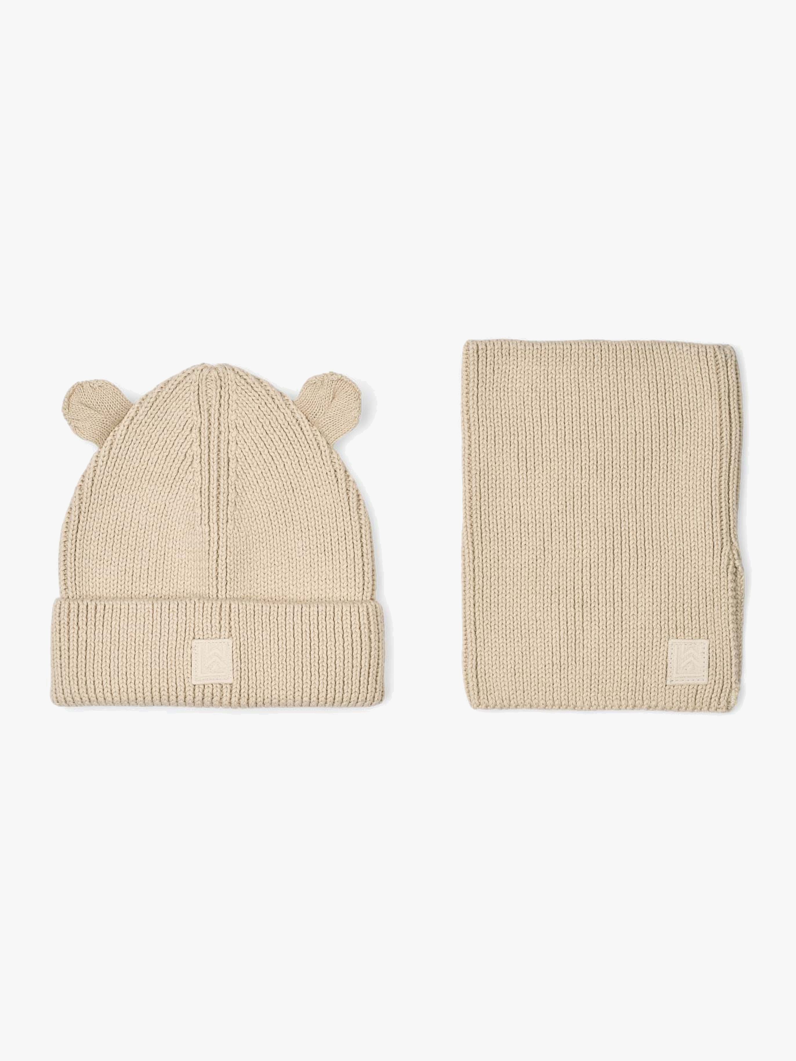 Liewood Laro Geschenkset Halswärmer Und Mütze, Sandy, 6-9 Monate