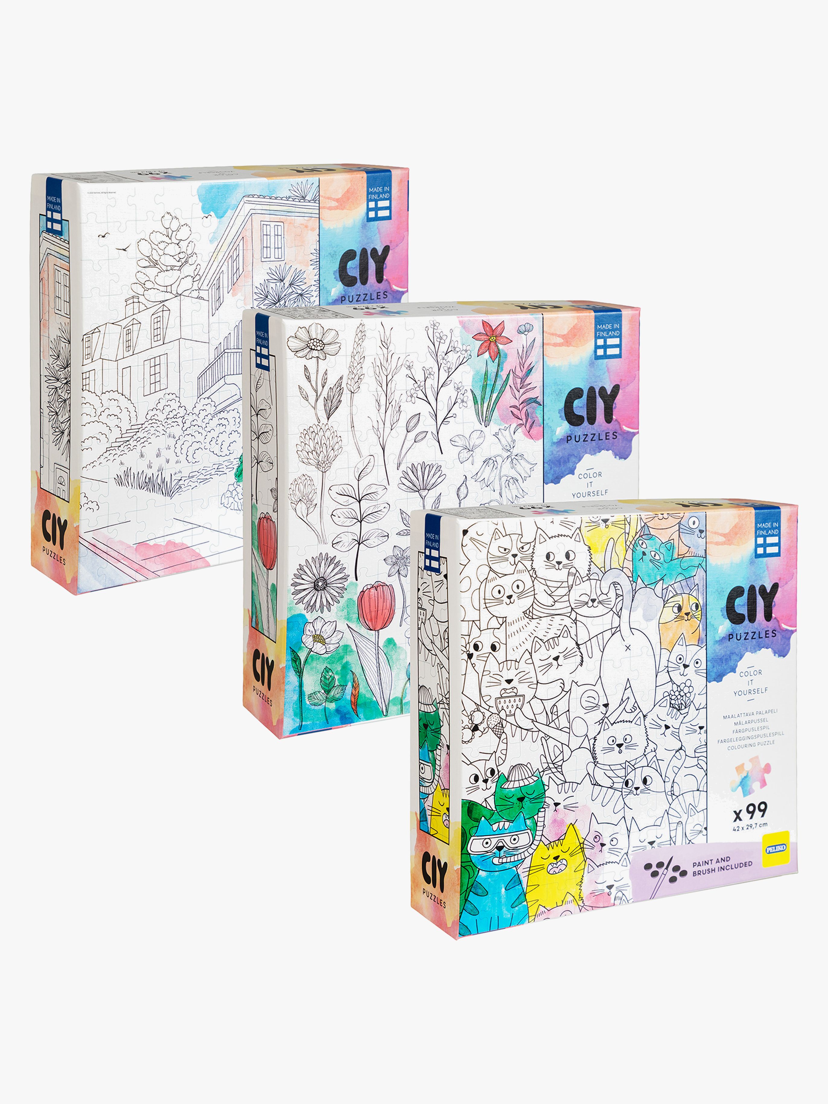 CIY Puzzle mit Wasserfarben 99 Teile Gemischte Auswahl