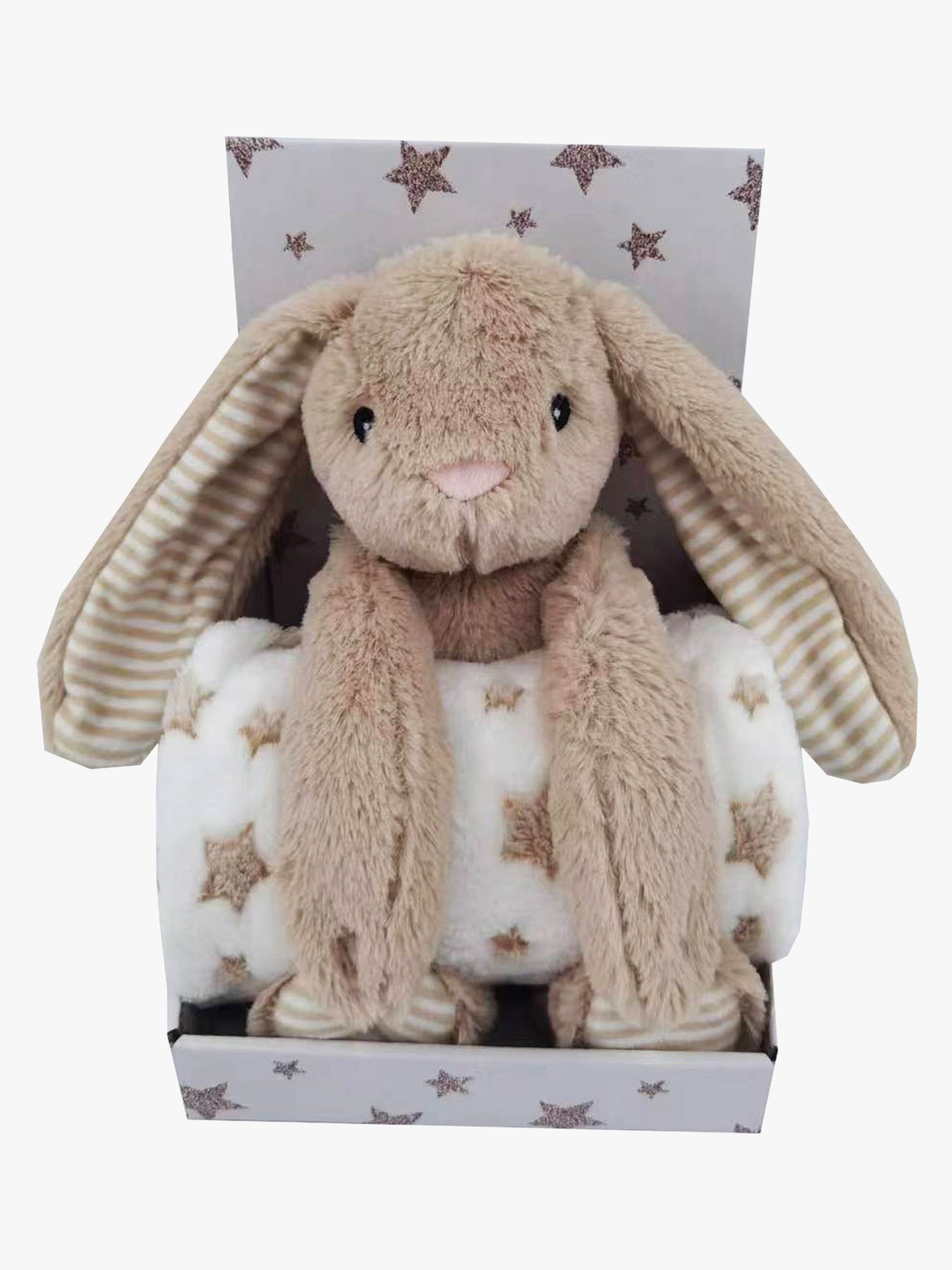 CarloBaby Fleecedecke Stern & Häschen, Beige