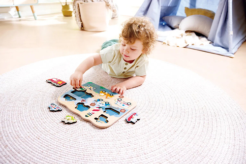 Hape Knopfpuzzle Einsatzfahrzeuge 10 Teile