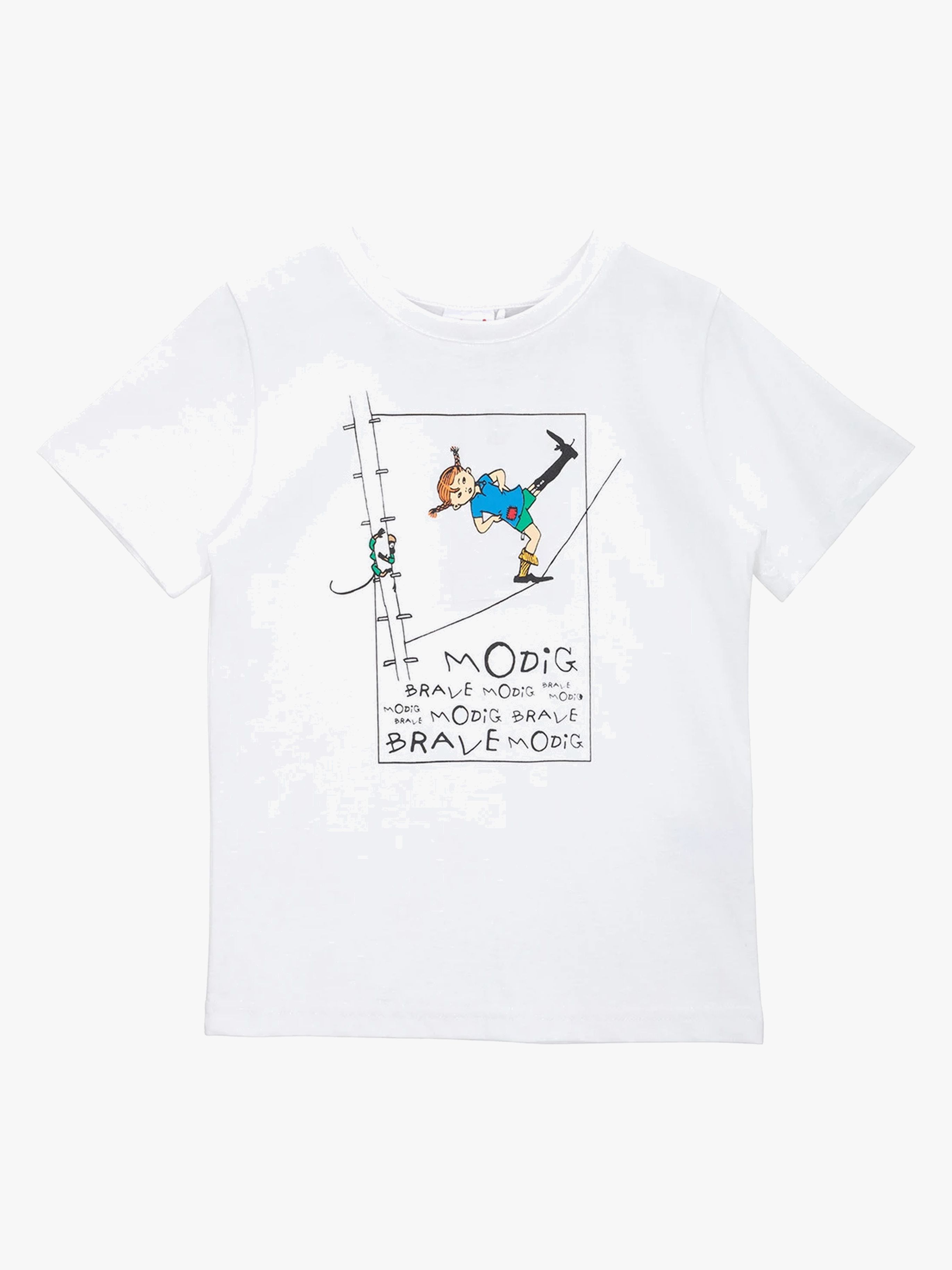 Pippi Langstrumpf  Mutig T-Shirt, Weiß, 110-116