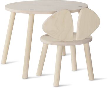 Nofred Stuhl und Tisch, Birkenholz