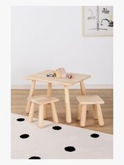 Minitude Nordic Rechteckiger Tisch & Rechteckige Hocker, Natur