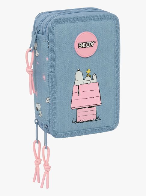 Snoopy Gefülltes Dreifach-Federmäppchen 37 Teile, Jeans