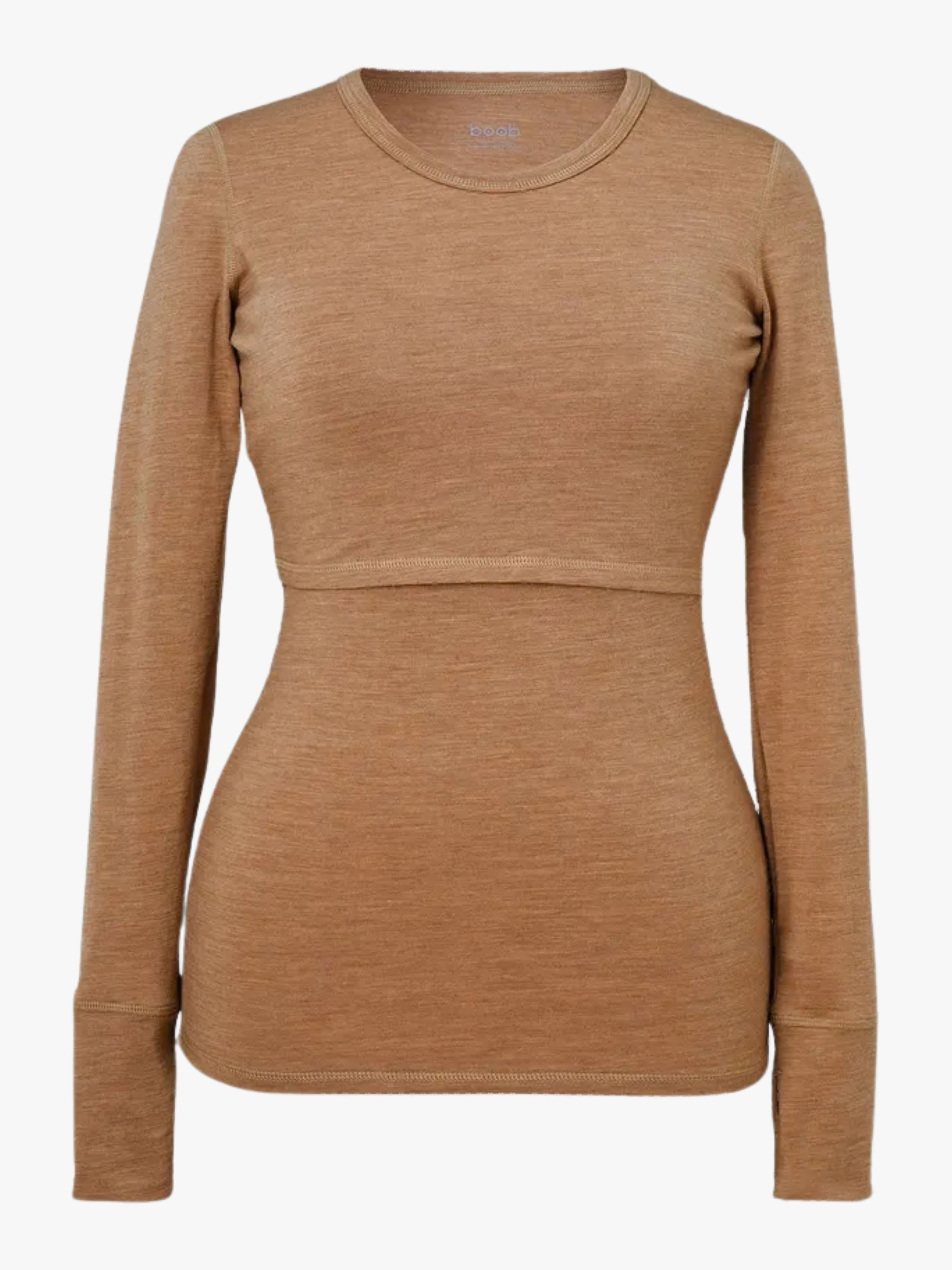 Boob Merinowolle Stilloberteil, Brown Melange, M