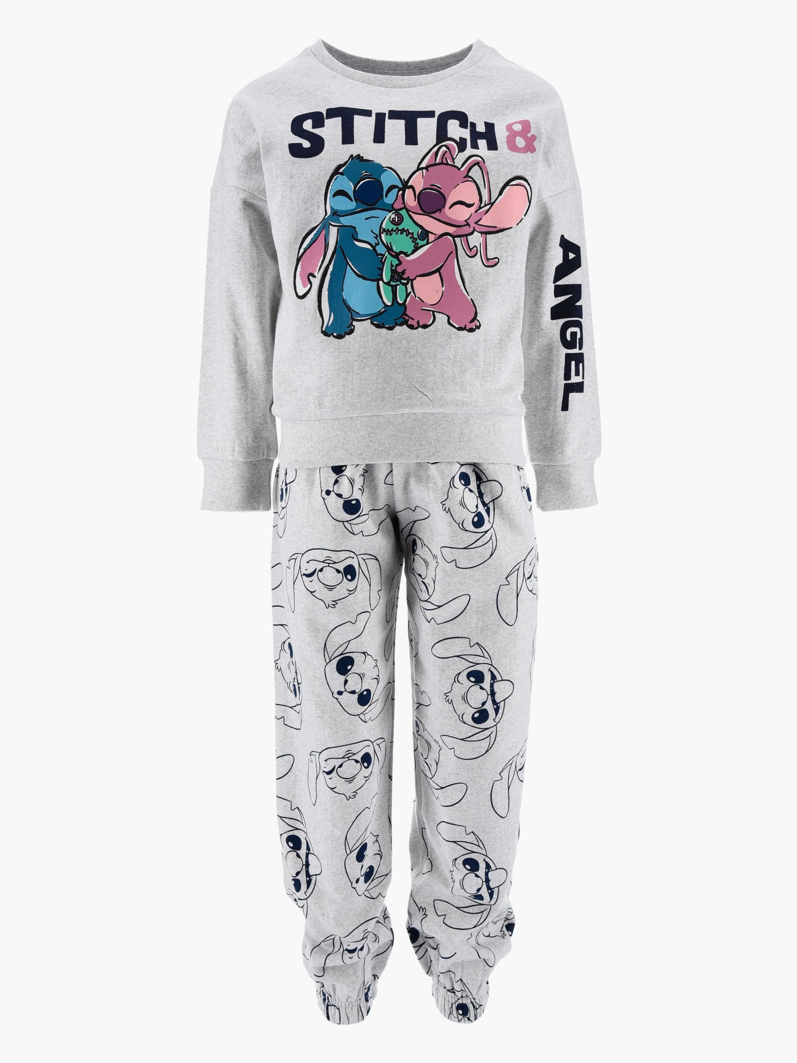Disney Stitch Oberteil Und Hose Set, Hellgrau, 98-104