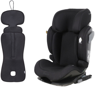 Beemoo Recline i-Size Kindersitz inkl. Ventilierendem Sitzpolster, Black Mesh/Antracit