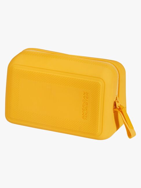 American Tourister Dashpop Koffer 41-47L & Kulturbeutel POP, Golden Yellow