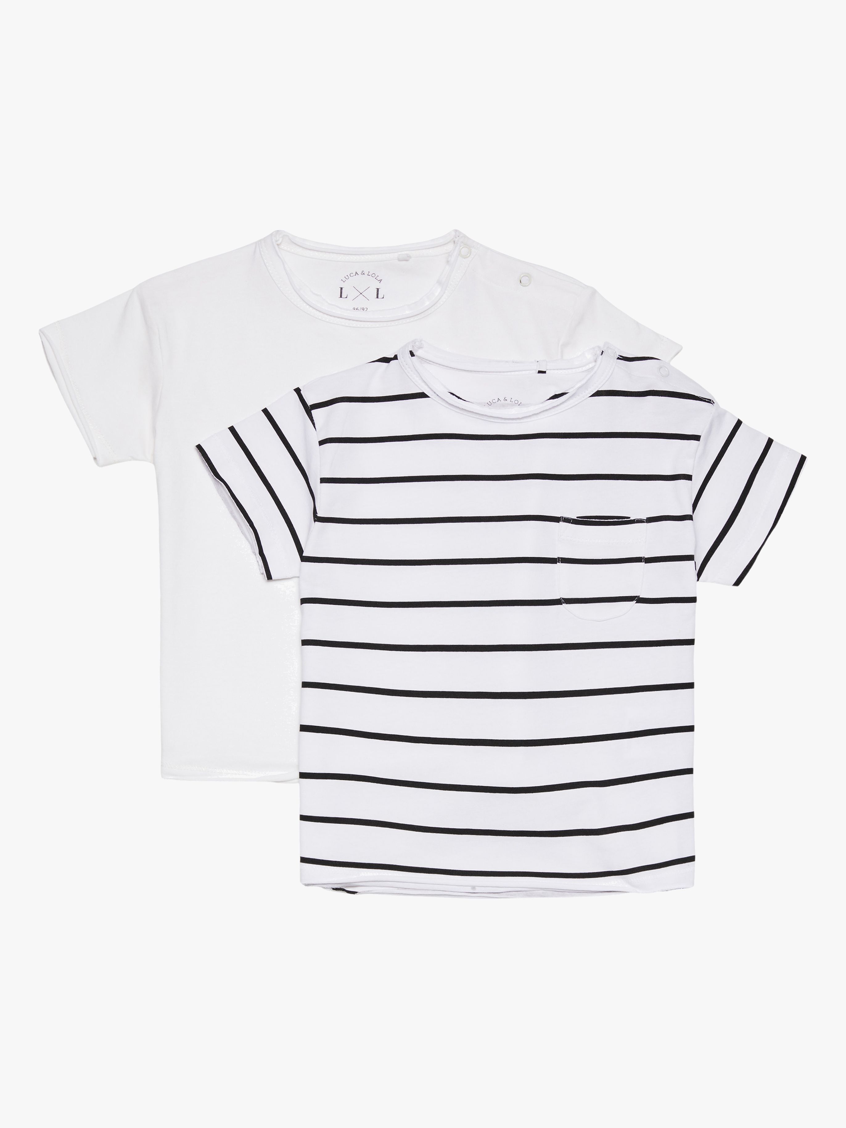 Luca &  Lola Ettore T-Shirt 2er-Pack, White/Stripes 134-140