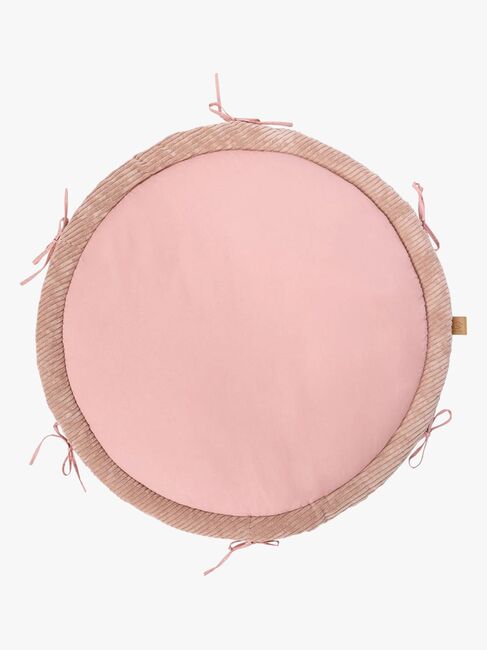 MeowBaby Aesthetic Babynest mit geflochtenem Schutz & Spielteppich, Powder Pink