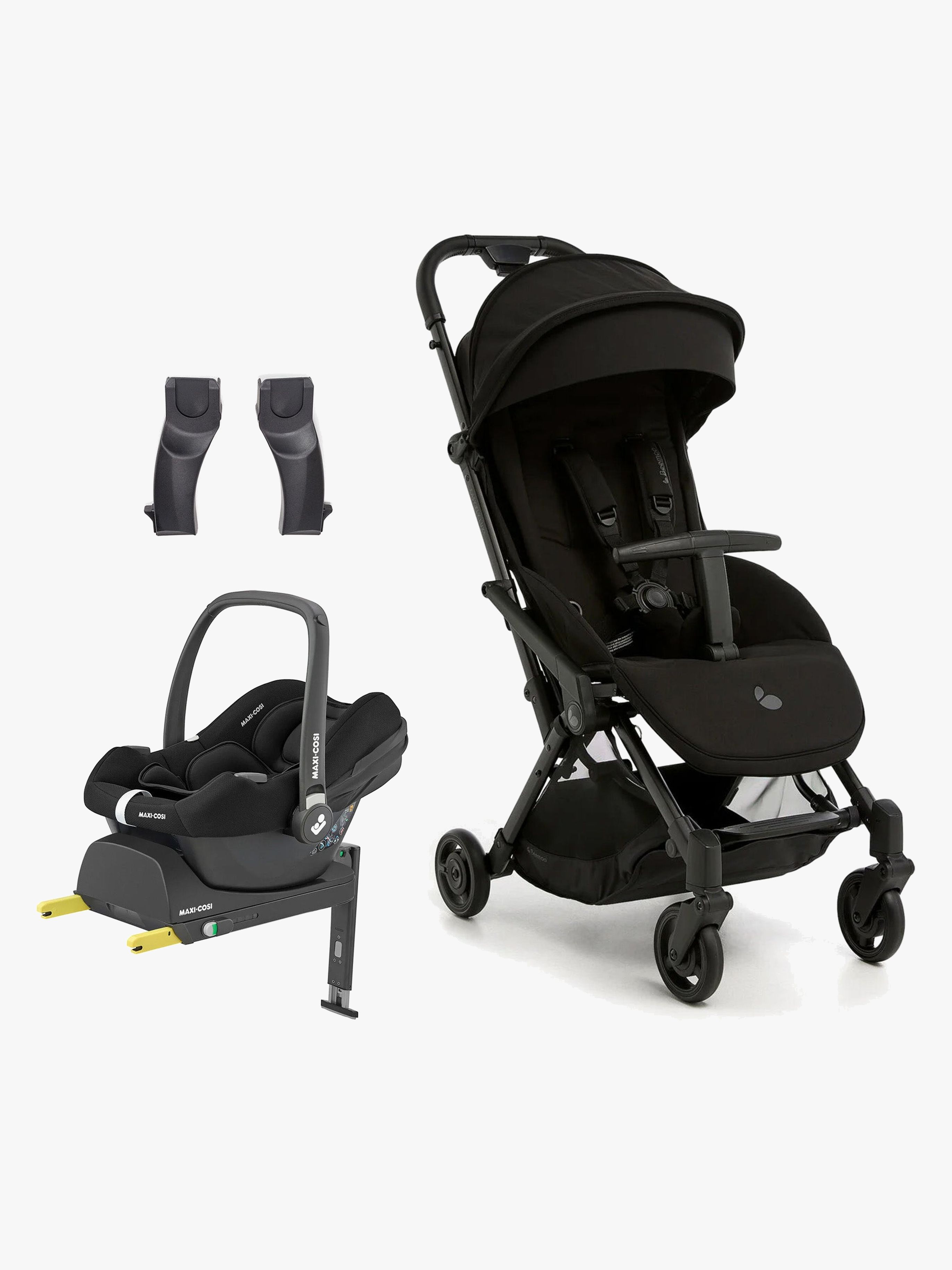 Easy Fly Lux 4 Buggy inkl. Maxi-Cosi CabrioFix Babyschale & Basis, Jet Black