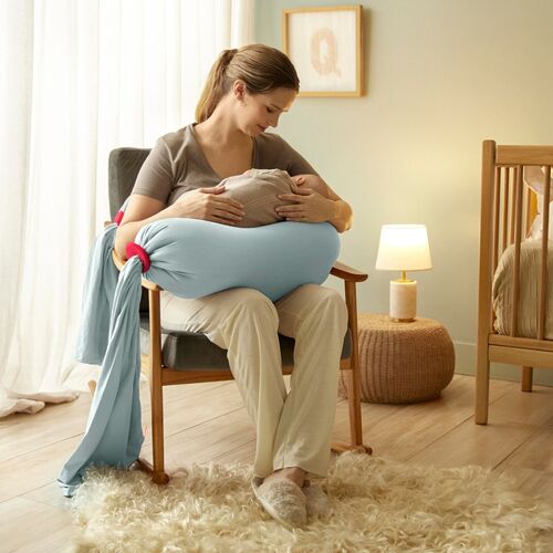 bbhugme Umstands- und Stillkissen Eucalyptus, Mintgrün