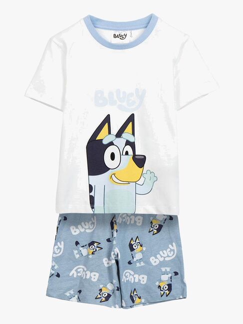 Bluey Pyjama, Weiß/Blau