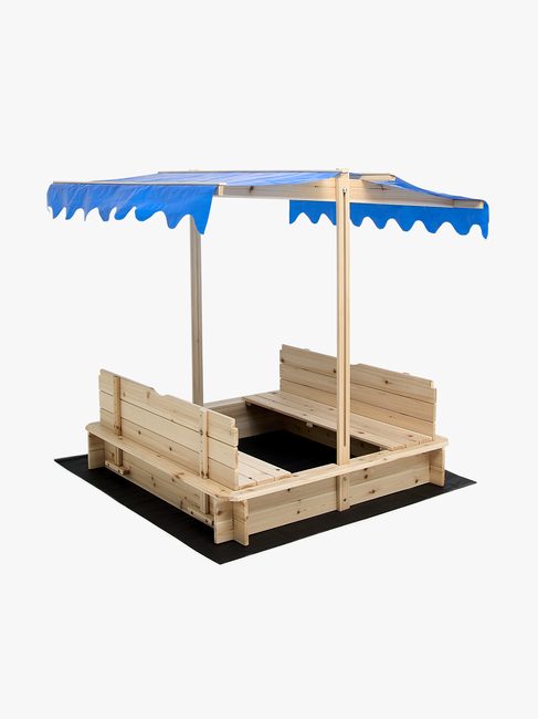 Woodlii Sandkasten mit Dach und Bank, Natur