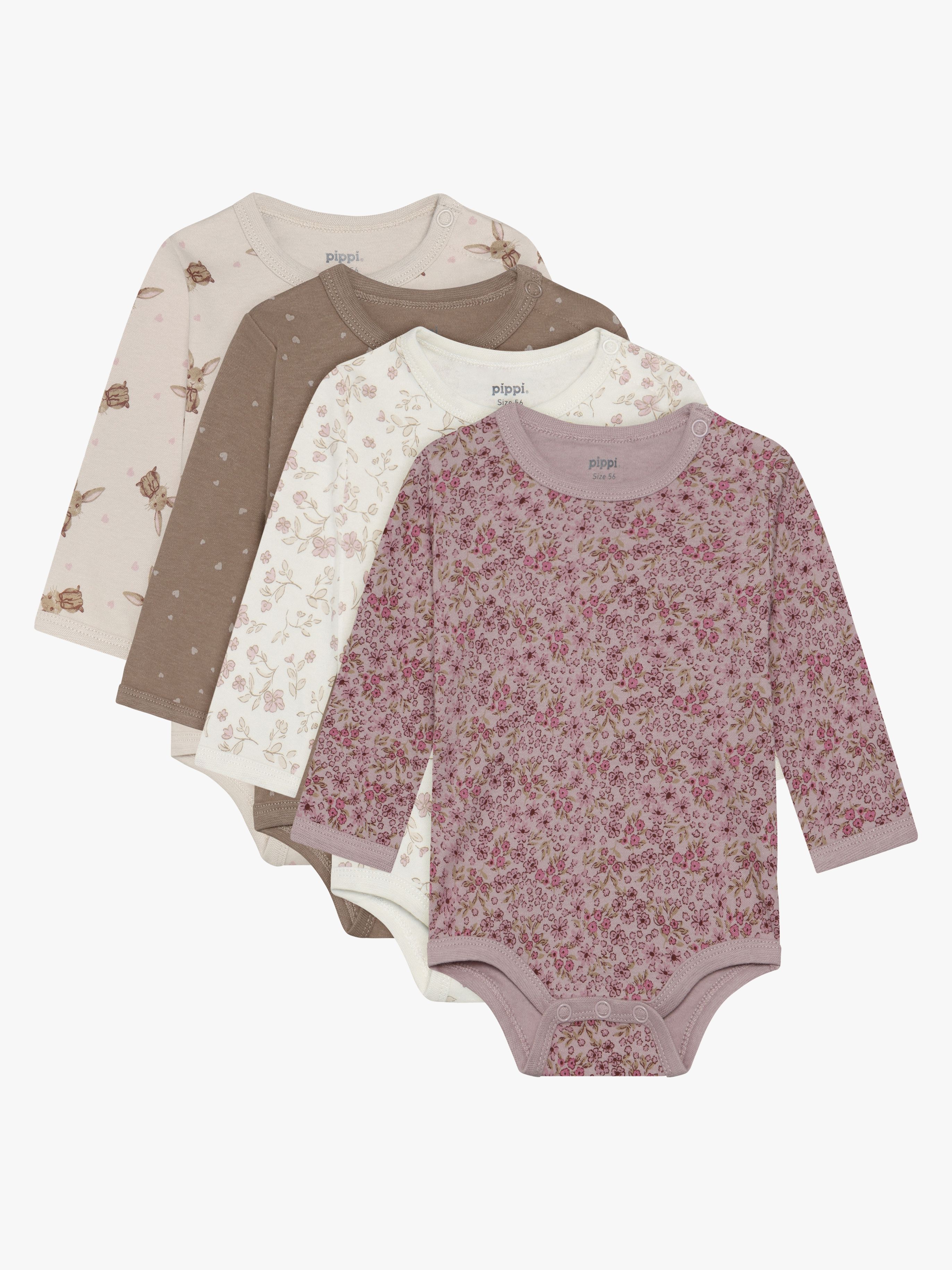 Langärmliger Body 4er-Pack, Violet Ice, 74, Babykleidung