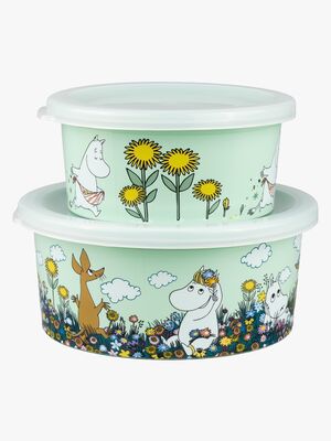 Mumin Wiese Snackbox 2er-Pack, Grün