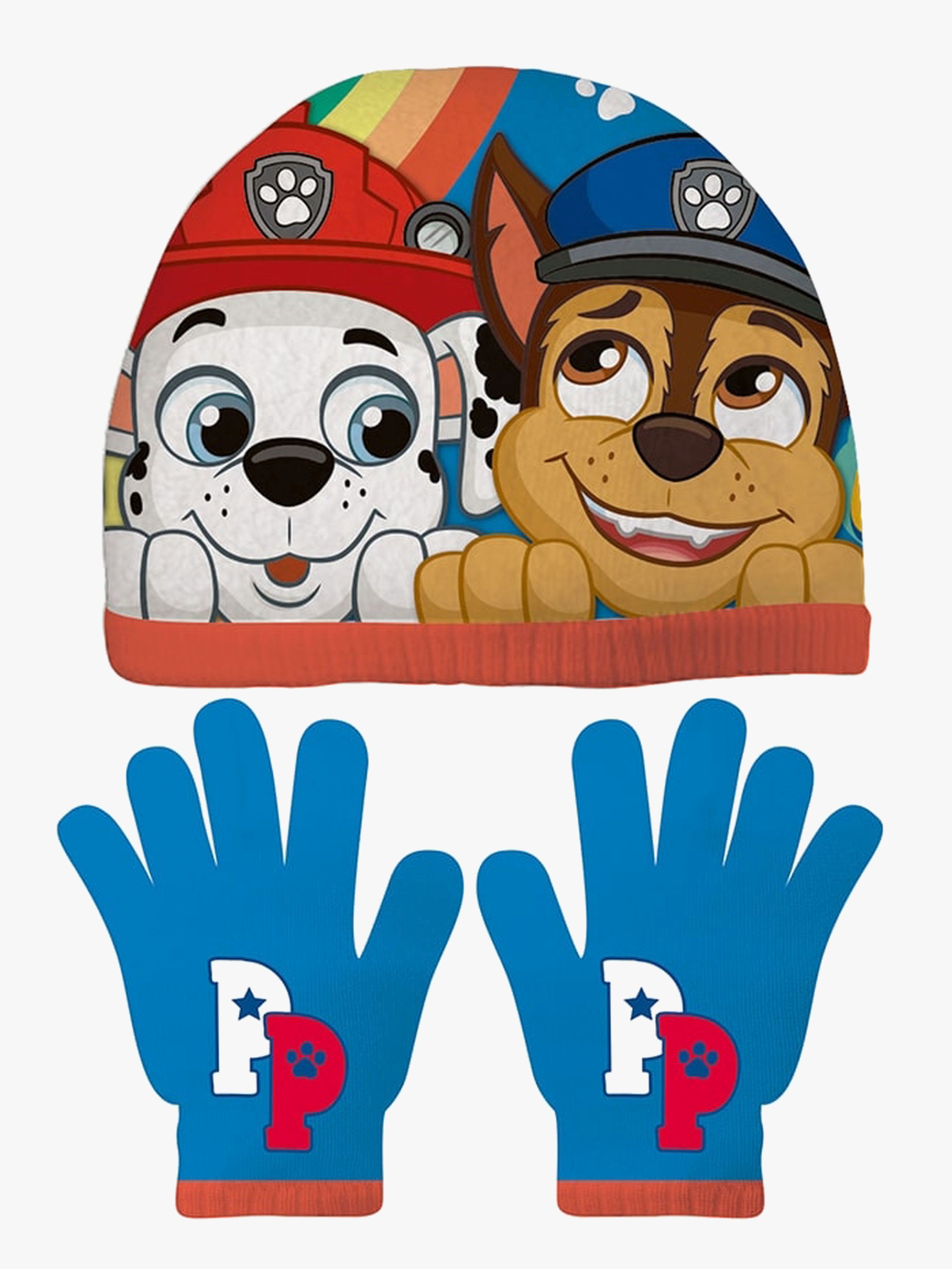 Mütze und Handschuhe, Blau