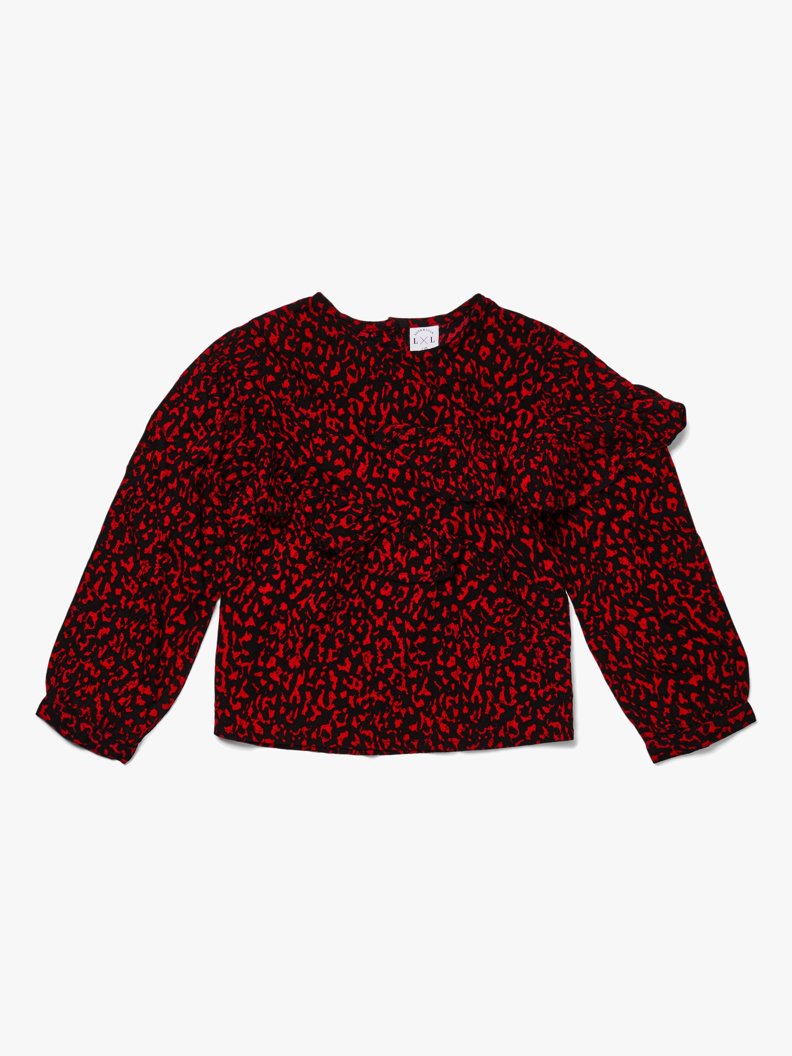 Marietta Bluse, Red Leopard 98