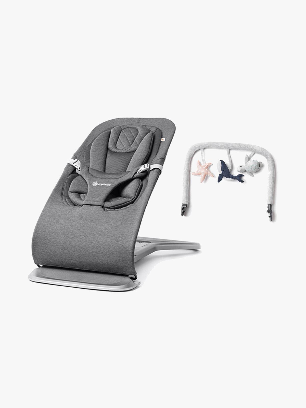 Ergobaby Evolve 3-in-1 Babywippe inkl. Spielbogen, Charcoal Grey