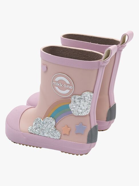 Mikk-Line Barefoot Rainbow Gummistiefel, Adobe Rose