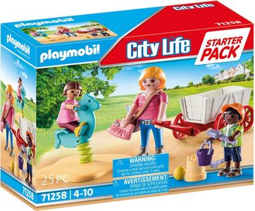 Playmobil 71258 City Life Starter Pack Baukasten Erzieherin mit Bollerwagen