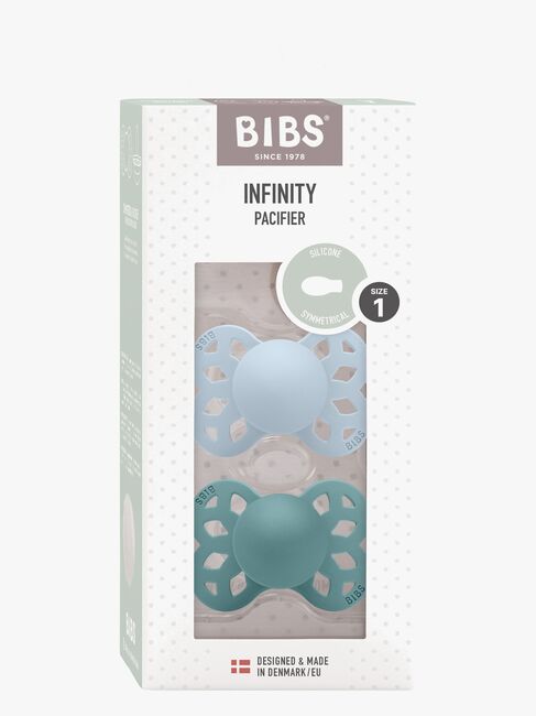 BIBS Infinity Schnuller 2er-Pack Gr. 1 Symmetrical, Baby Blue/Island Sea