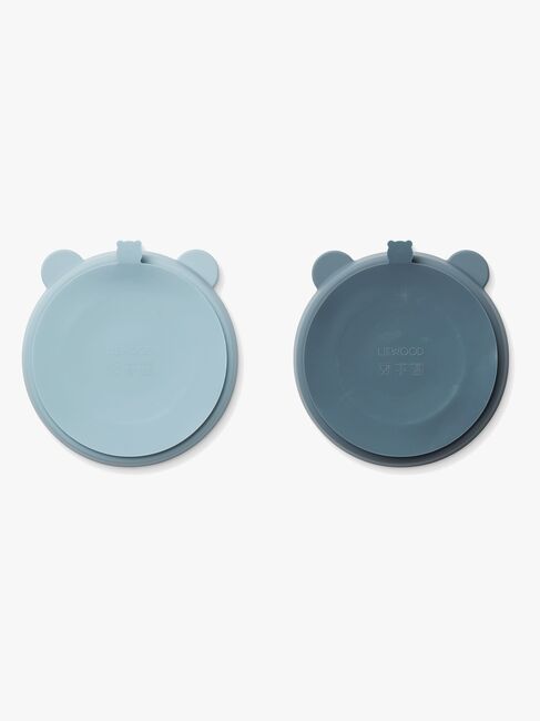 LIEWOOD Stacy Unterteilter Teller 2er-Pack, Sea Blue/Whale Blue