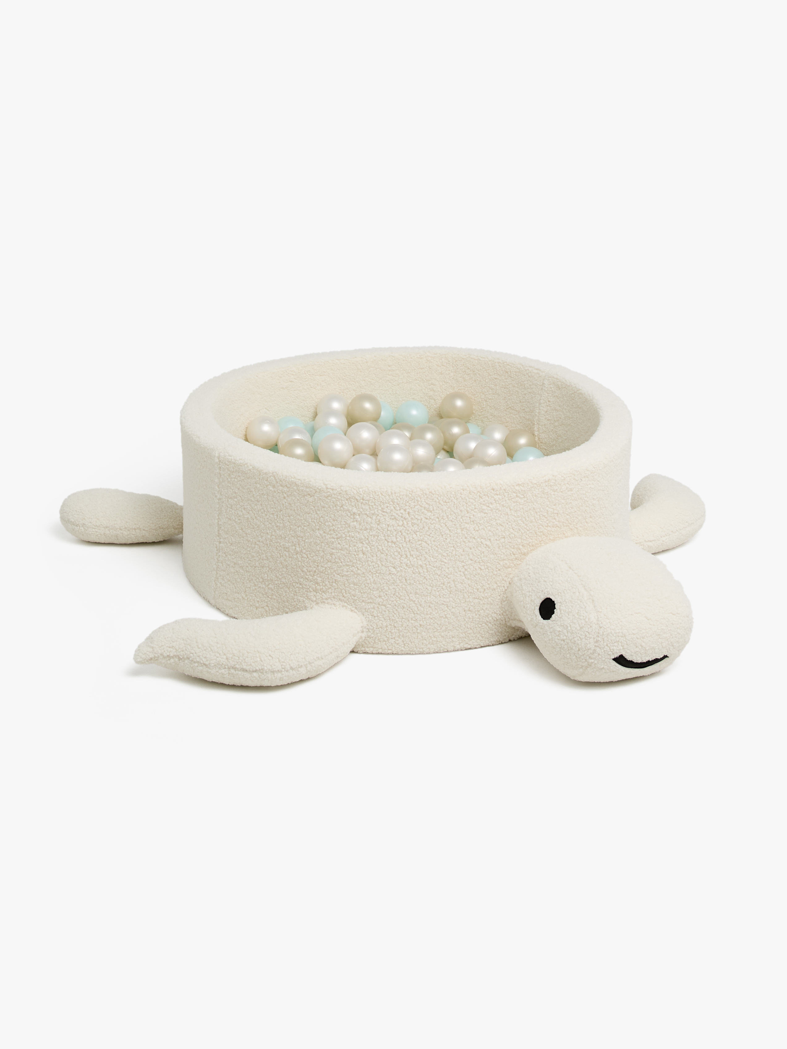 MeowBaby Boucle Turtle Bällebad, Cheesecake Cream Beige
