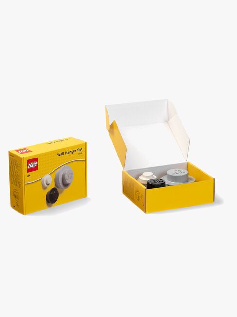 LEGO Wandhaken 3er-Pack, Grau/Schwarz/Weiß