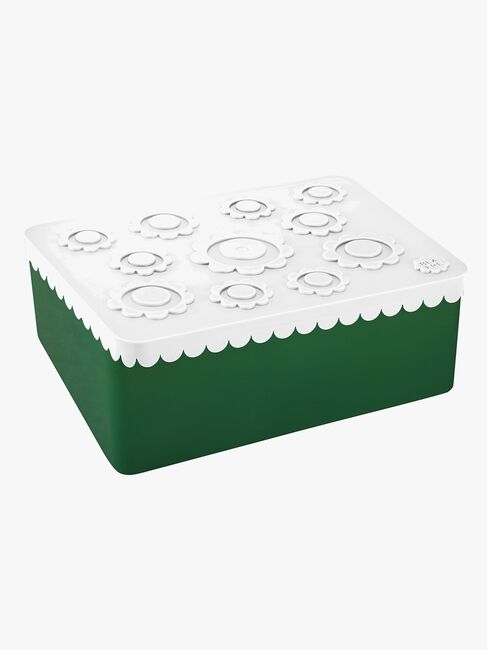 Blafre Lunchbox Drei Fächer Blume, Weiß/Dunkelgrün