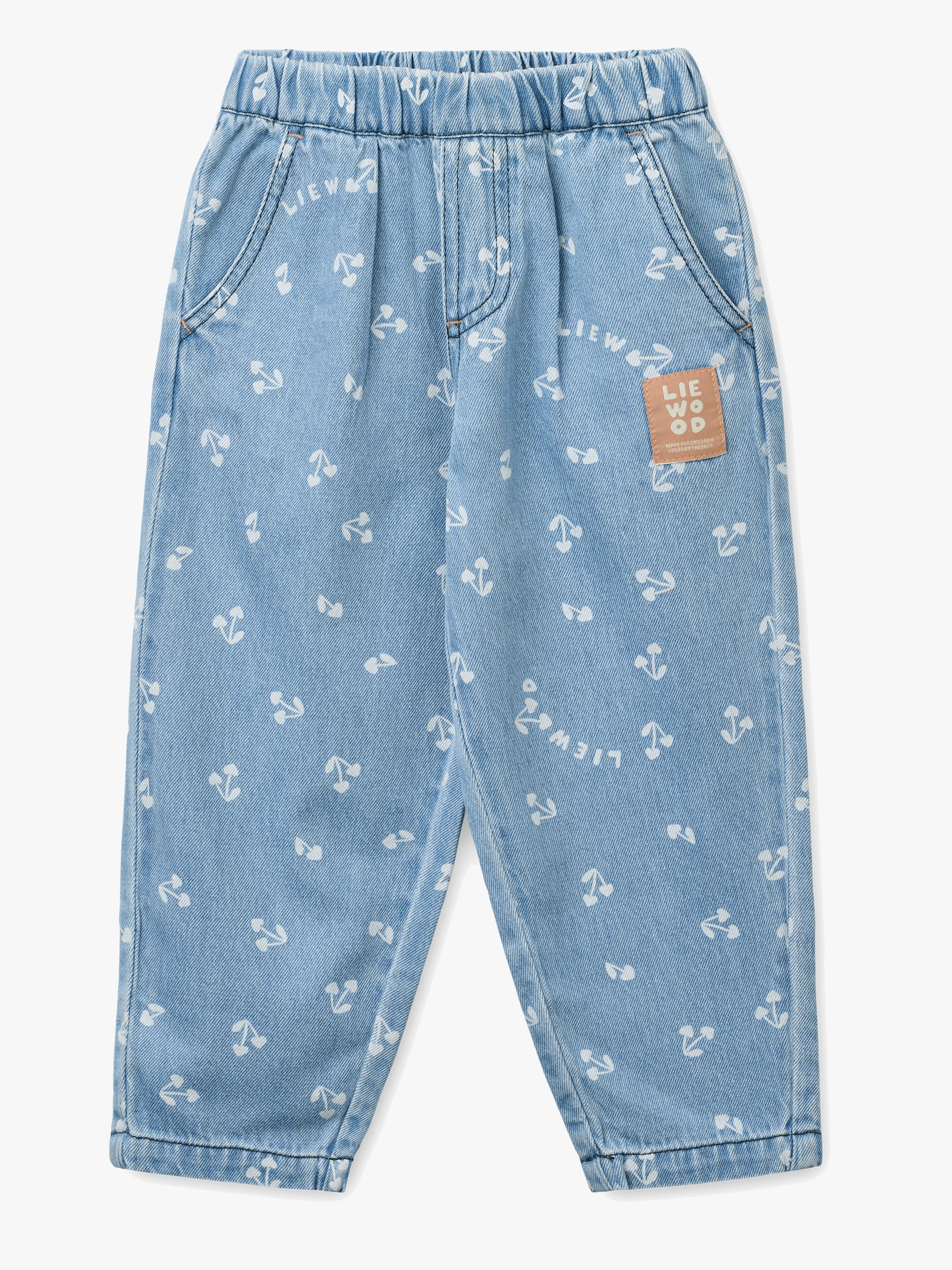 Borris Light Printed Denim Hose, Cherry Heart Sandy / Denim, 104