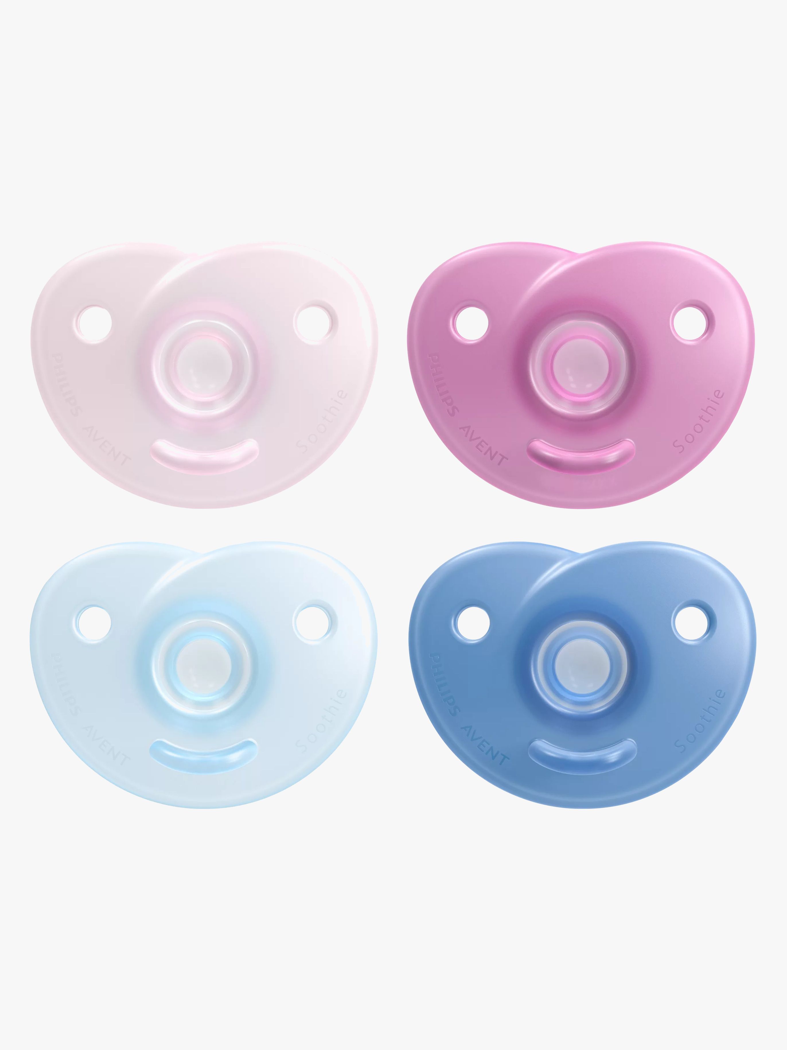 Soothie Schnuller 0-6 Monate, Rosa / Blau