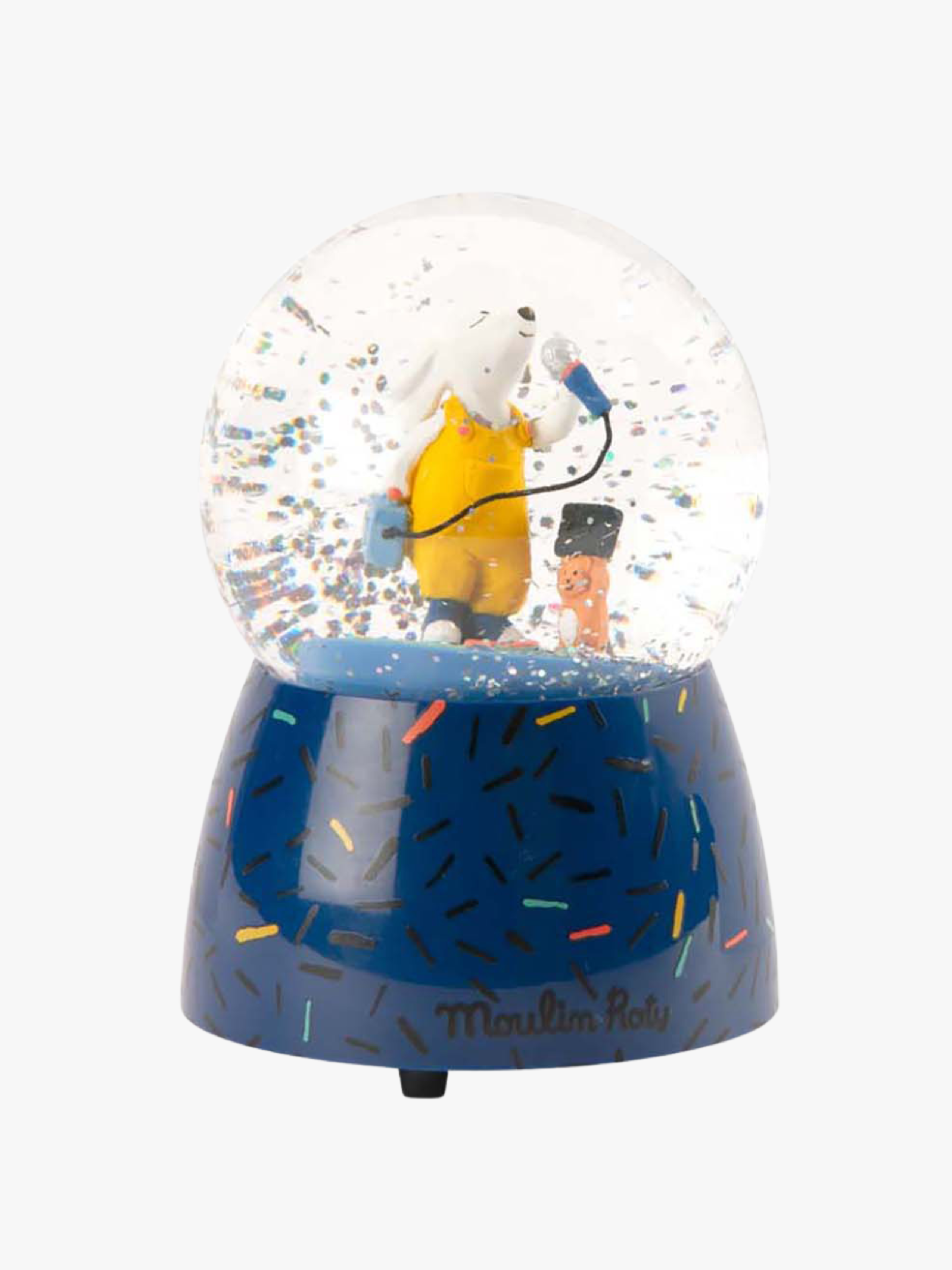 Moulin-Roty-Musik-Schneekugel Puce &  Pilou, Hund Puce, Babyspielzeug