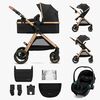 Kinderkraft ESME PRO 3-in-1 Kombikinderwagen Travelsystem, Pure Black
