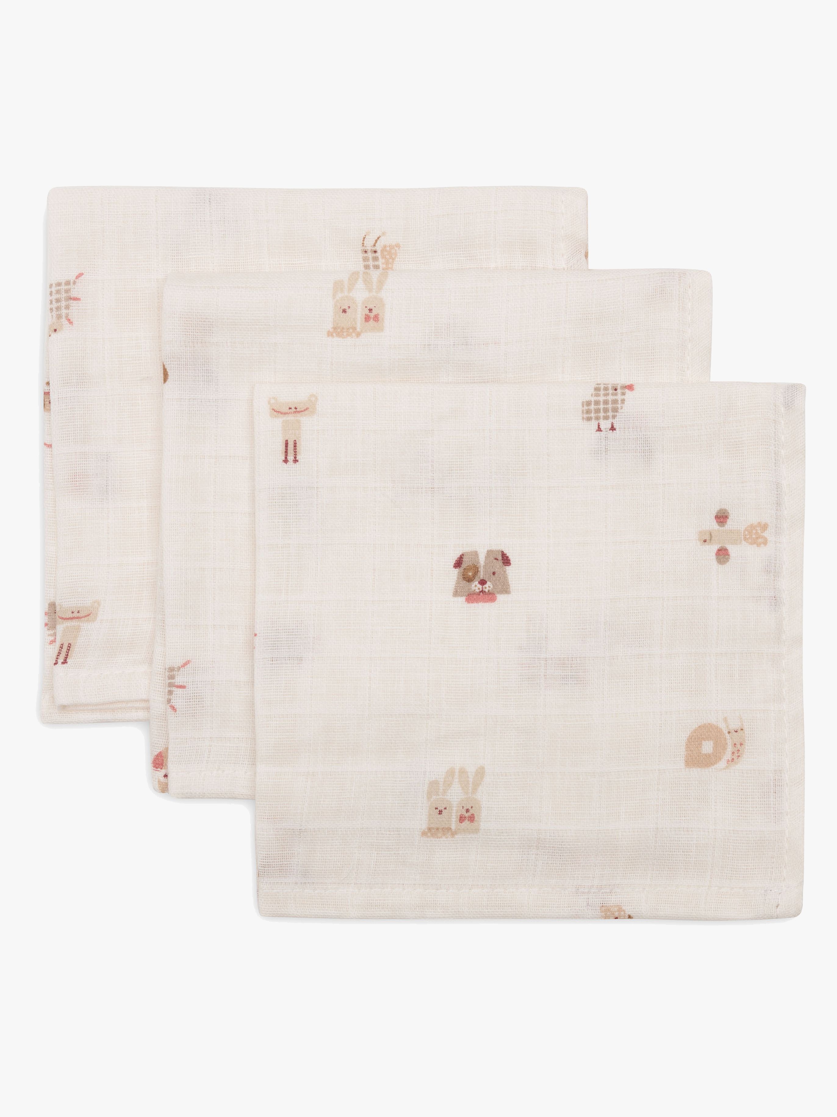 Jollein Waschlappen 3er-Pack, Animal Friends