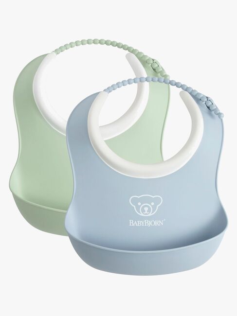 BabyBjörn Lätzchen-Set 2er-Pack, Hellgrün/Hellblau