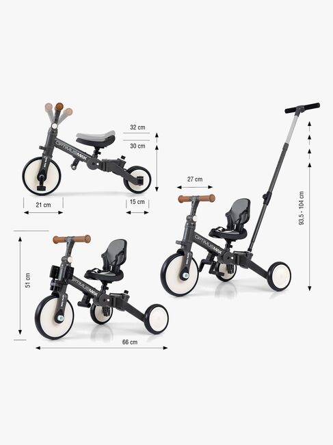 Milly Mally Optimus Max Dreirad 4-in-1, Grau