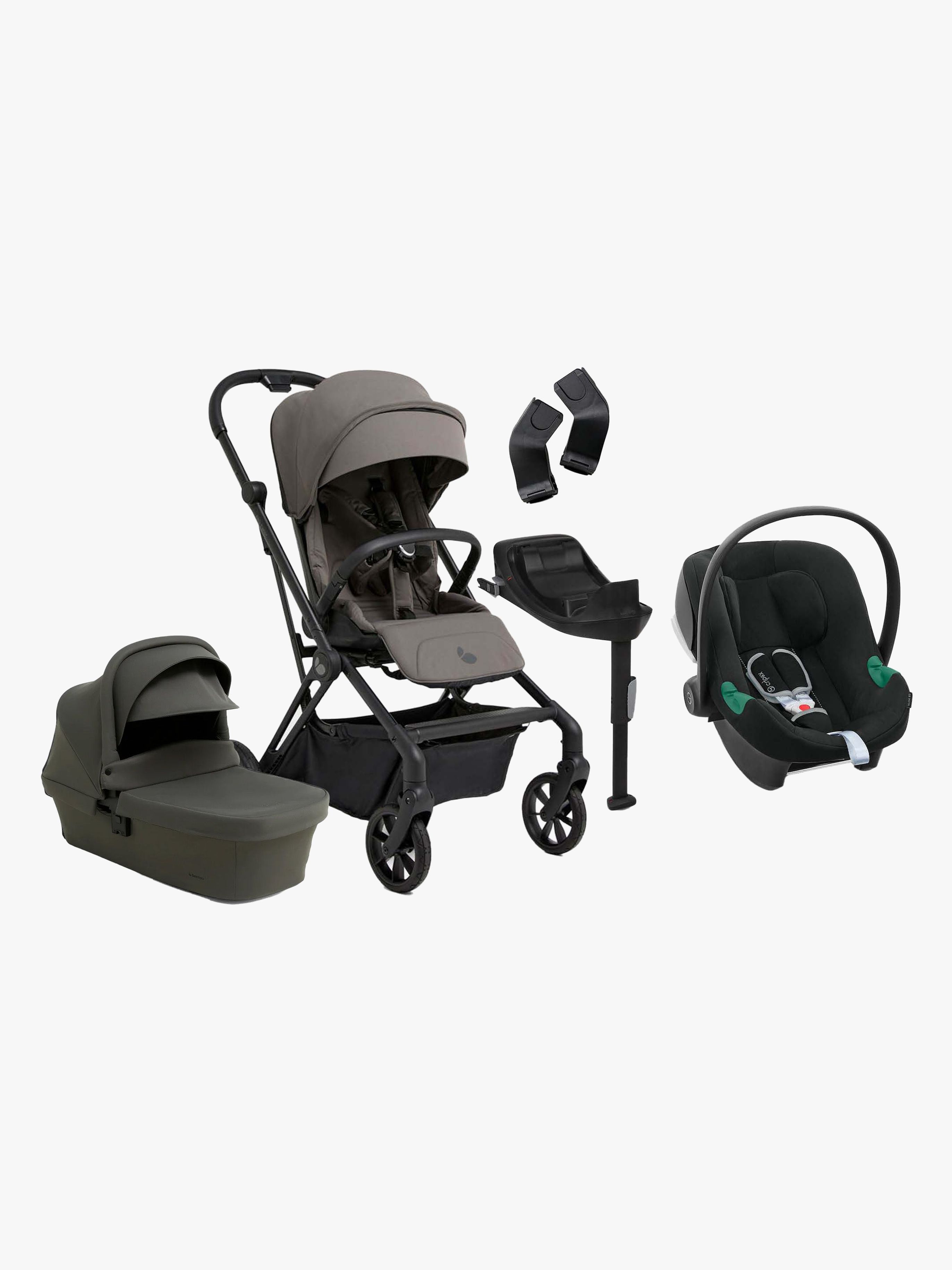 Beemoo Pro Twist Kombiwagen inkl. Cybex Aton B2 Babyschale &  Basis, Mocha Grey/ Black