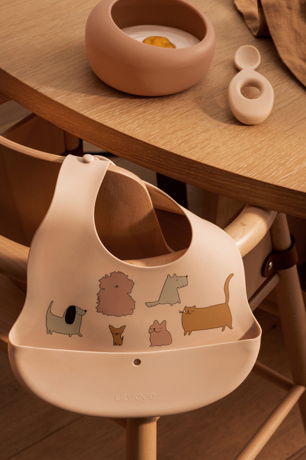 LIEWOOD Ember Gemusterte Lätzchen 2er-Pack, Cats & Dogs/Sandy