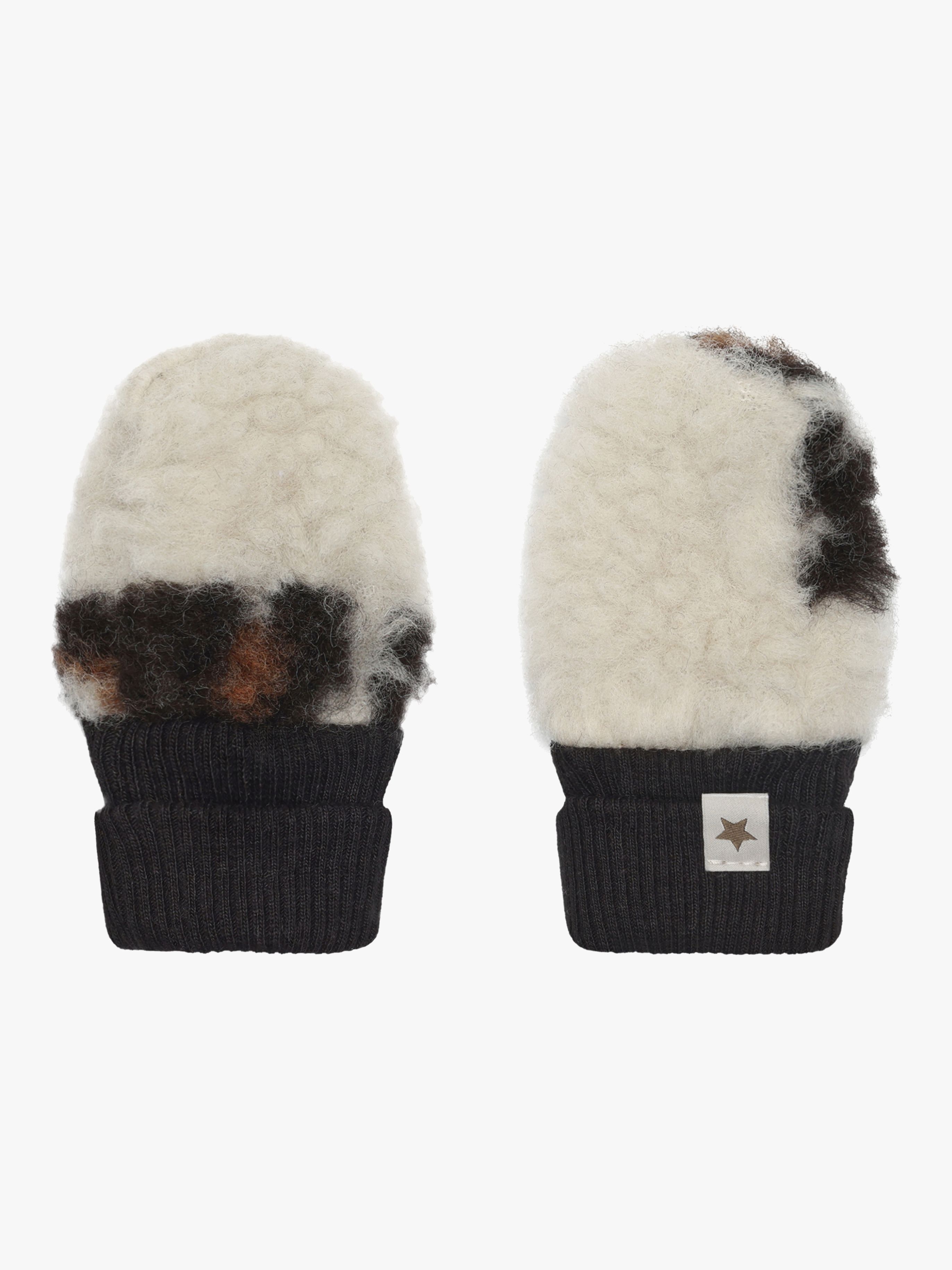 HUTTEliHUT Babyfäustlinge Teddy-Wolle, Zement, 62-68