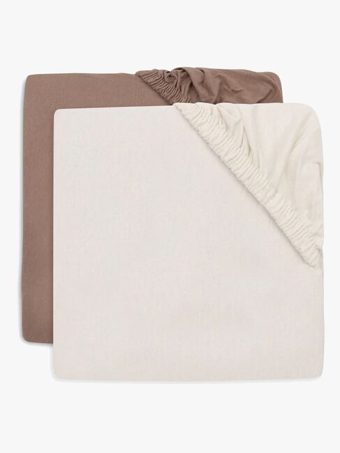 Jollein Spannbettlaken 60x120 2er-Pack, Milky Coffee/Ivory