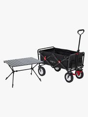 North 13.5 Light Bollerwagen mit Bremse, Black inkl. Campingtisch