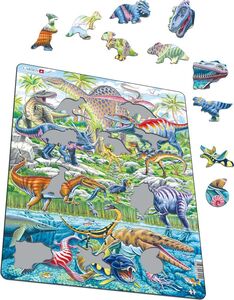 Larsen Dinosaurier Rahmenpuzzle, 70 Teile